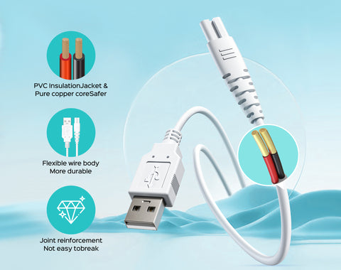 8-shaped port charging cable for dental flosser img