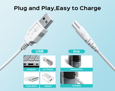 8-shaped port charging cable for dental flosser img