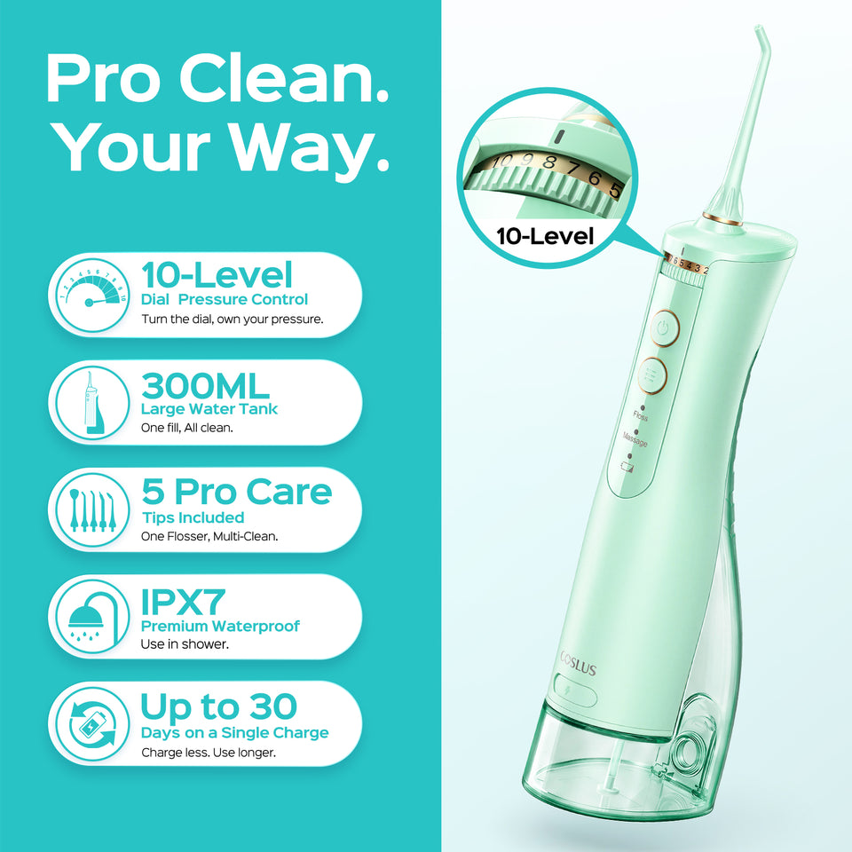 COSLUS E40 10-Level Dial Pressure Control Water Flosser img