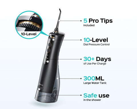 COSLUS E40 water flosser in black color img