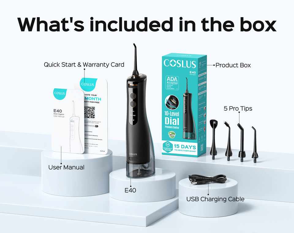 items E40 water flosser box included img
