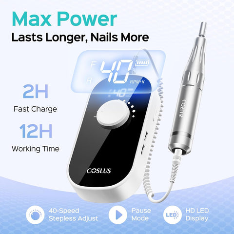 COSLUS (E51) Rechargeable Electric Nail Drill img