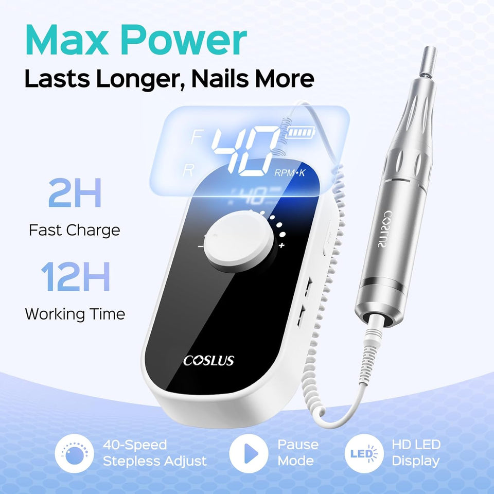 COSLUS (E51) Rechargeable Electric Nail Drill img