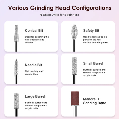 COSLUS CX20 Cordless Nail Drill Electric File: Professional for Acrylic Gel Dip Powder Nails, Portable All-in-One Nail Drill Machine Kit for Manicure & Pedicure, Rechargeable Lightweight img