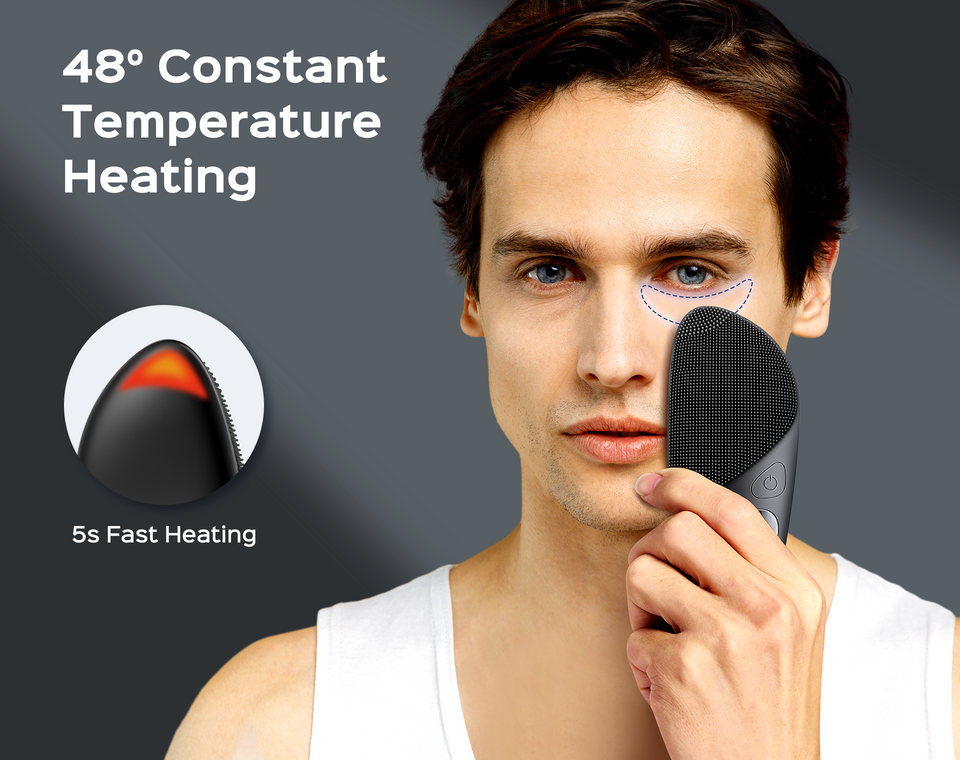 COSLUS Face Scrubber Facial Cleansing Brush: Silicone Portable Waterproof Rechargeable Face Wash Brush, 4 Cleansing Modes, Electric Face Exfoliator for Men Women Cleaning, Exfoliating, Massaging img