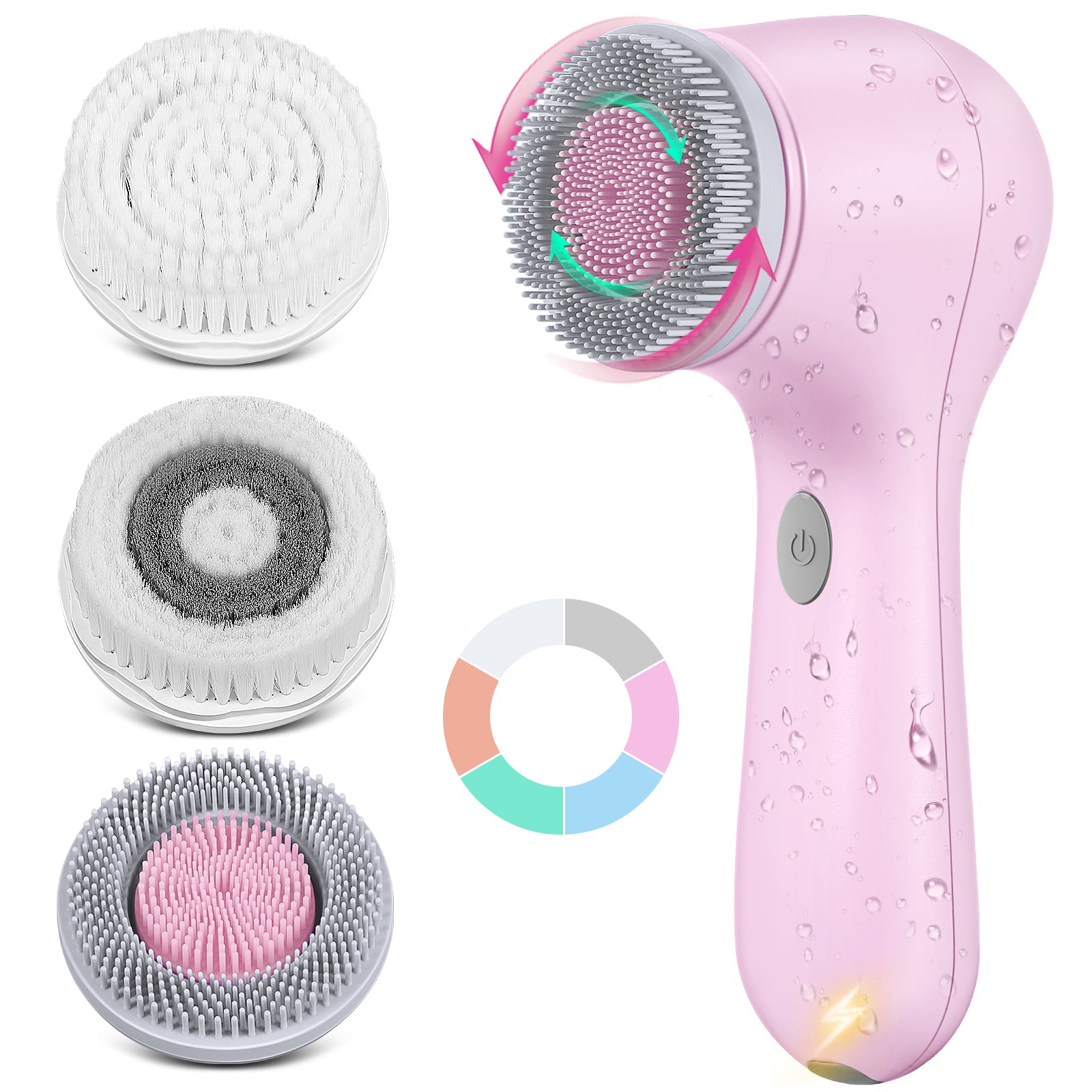 E010108 Facial Power Brush with 3 Brush Heads