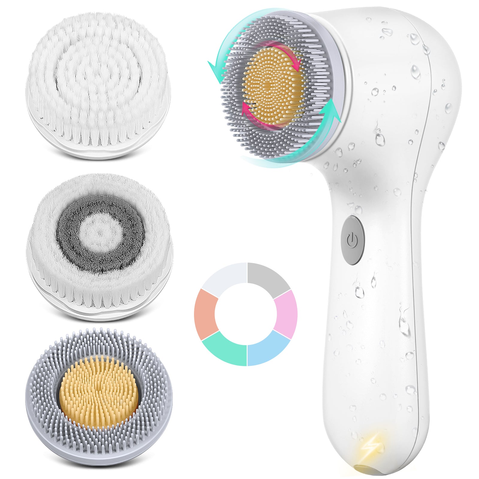 E010108 Facial Power Brush with 3 Brush Heads
